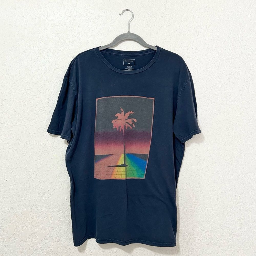 QuickSilver palm tree short sleeve shirt size xl